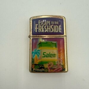 1993 FIREBIRD Escape To The Fresh Side Salem Advertising Gold Cigarette Lighter